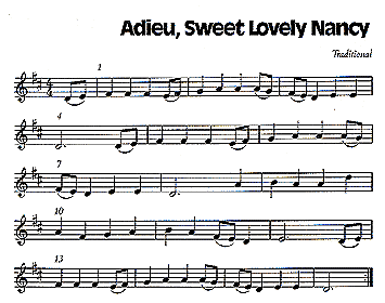 Musical Score for Adieu, Sweet Lovely Nancy